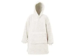 Unique Living Decken^Teddy Oversized Hoodie - Dove White