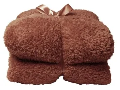 Unique Living Decken^Teddy plaid - Marsala