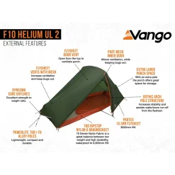 Vango Trekkingzelte|Zelt 2 Personen-F10 Helium UL 2 Tunnelzelt