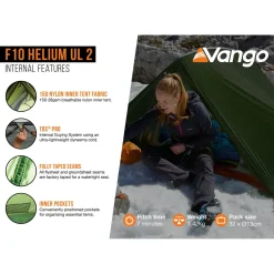 Vango Trekkingzelte|Zelt 2 Personen-F10 Helium UL 2 Tunnelzelt