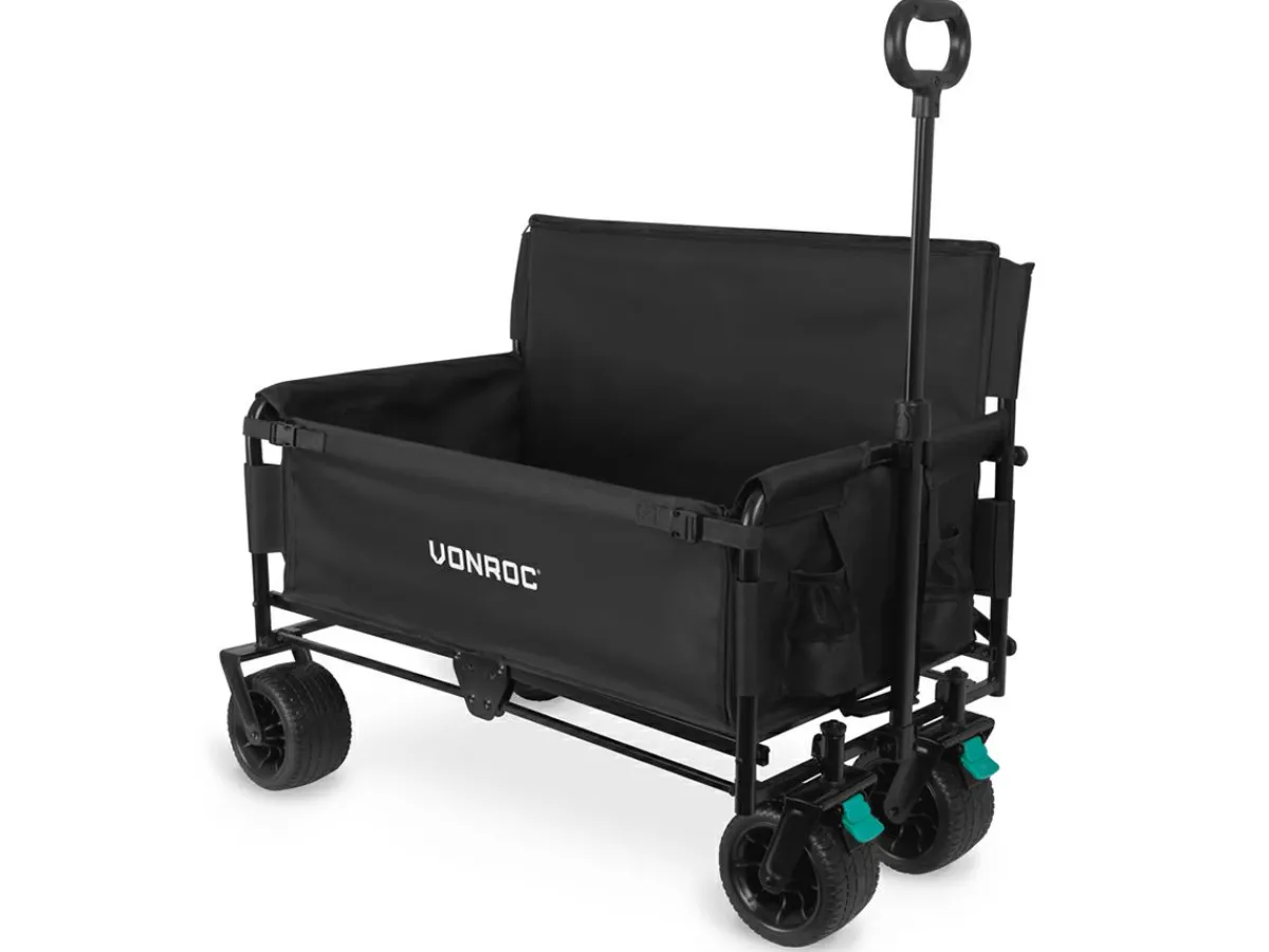 VONROC 120 kg Schubkarre mit Sitzfunktion< Bollerwagen