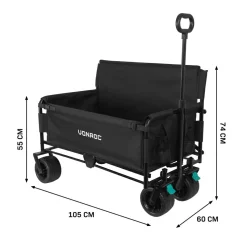 VONROC 120 kg Schubkarre mit Sitzfunktion< Bollerwagen