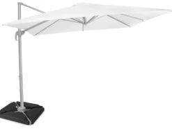 VONROC Sonnenschirme^Pisogne 300 Sonnenschirm mit 4 füllbare Fliesen - White