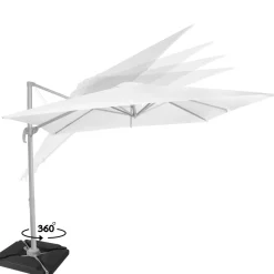 VONROC Sonnenschirme^Pisogne 300 Sonnenschirm mit 4 füllbare Fliesen - White