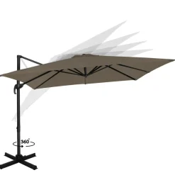 VONROC Sonnenschirme^Pisogne 3x3 Premium Freitragender Sonnenschirm - Taupe