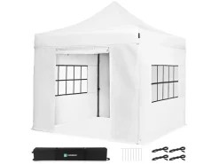 VONROC Premium 3 x 3 easy-up Partyzelt mit Seitenwände - White< Partyzelte