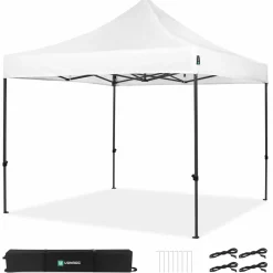 VONROC Premium 3x3m easy-up partytent- Weiß< Partyzelte