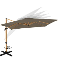 Markenlos VONROC Premium Pisogne 300x300cm Schwimmschirm - Taupe< Sonnenschirme