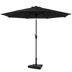 VONROC Sonnenschirme^Premium Recanati Ø300 cm Sonnenschirm mit Fuß - Anthracite