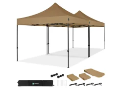 VONROC Partyzelte-Premium 6x3 easy-Up Partyzelt mit verbindungs-set - Beige