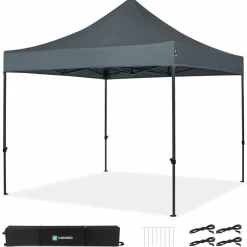 VONROC Partyzelte^Premium 3x3m easy-up Partyzelt - Grey