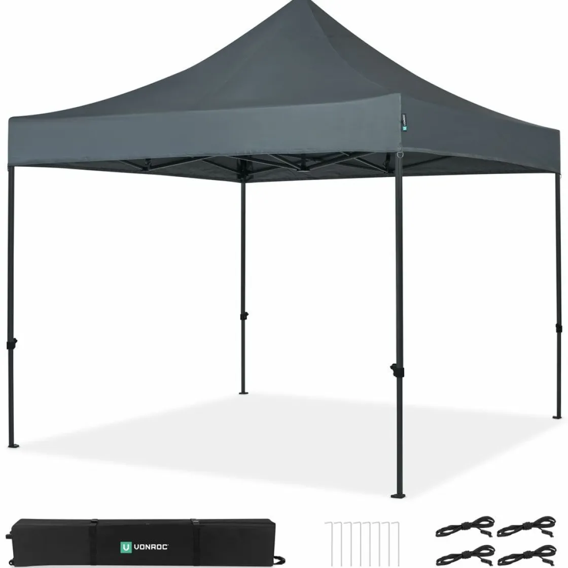 VONROC Partyzelte^Premium 3x3m easy-up Partyzelt - Grey