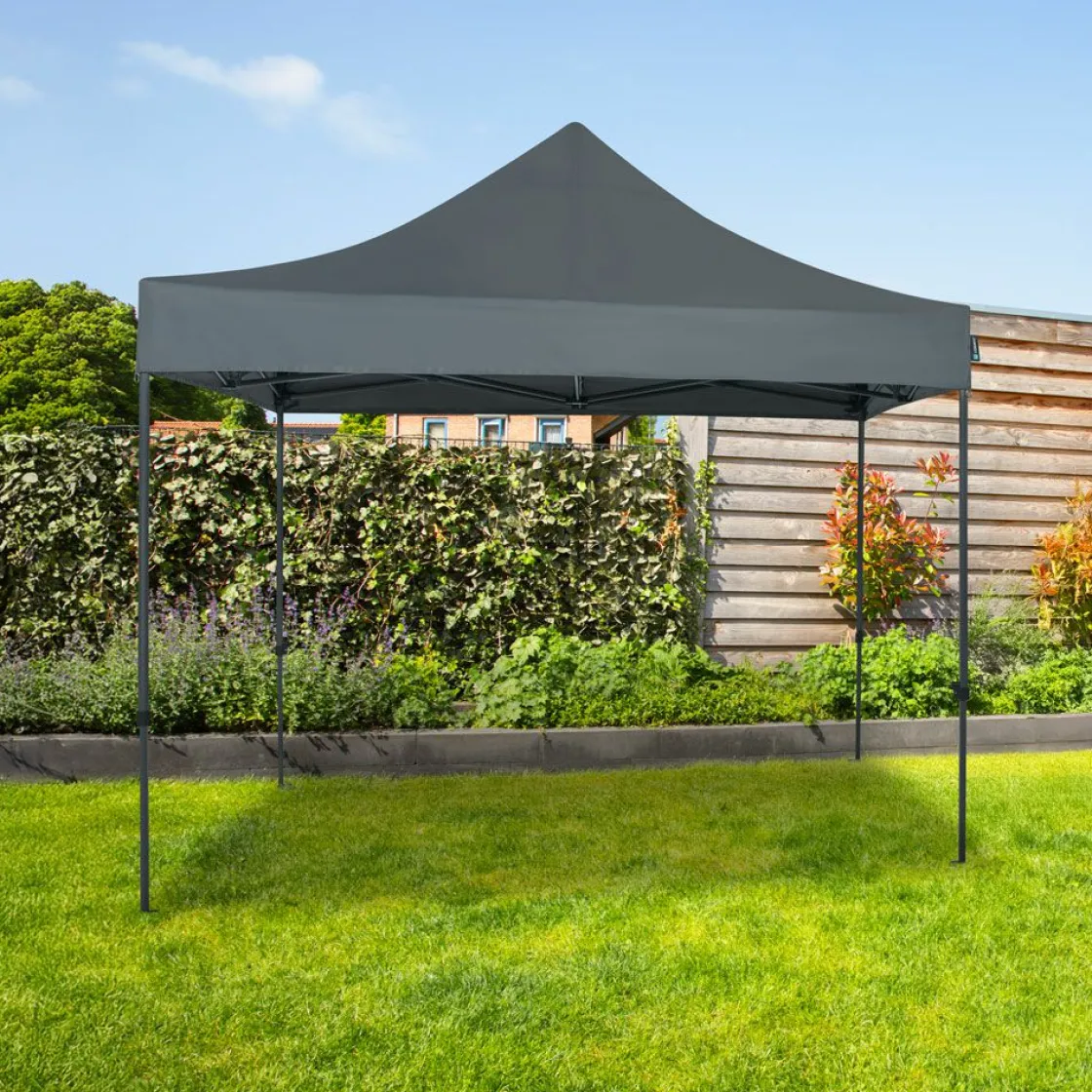 VONROC Partyzelte^Premium 3x3m easy-up Partyzelt - Grey