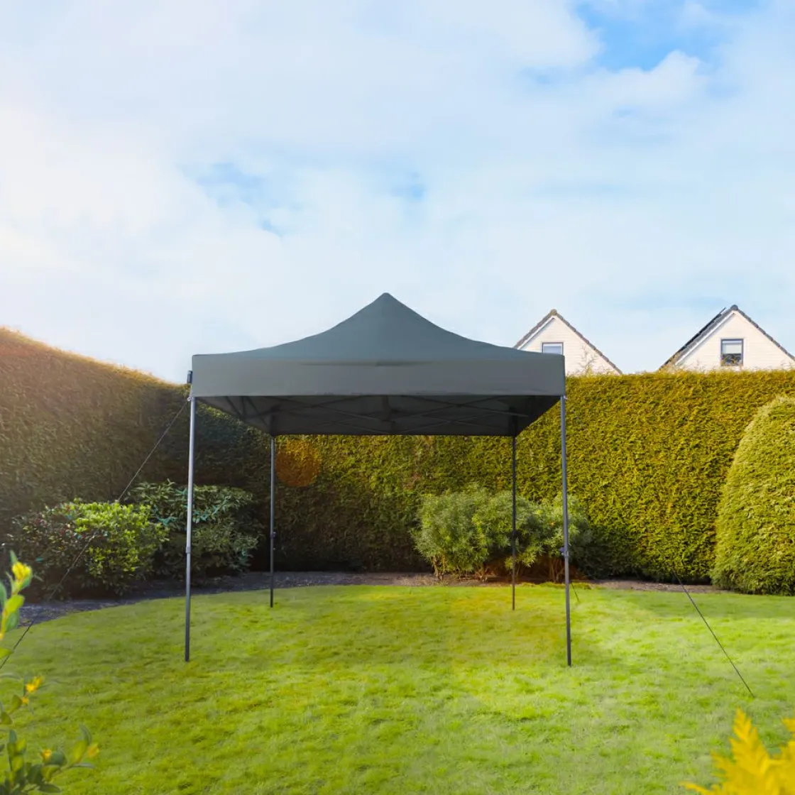 VONROC Partyzelte^Premium 3x3m easy-up Partyzelt - Grey