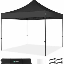 VONROC Partyzelte-Premium 3x3m easy-up partytent - Schwarz