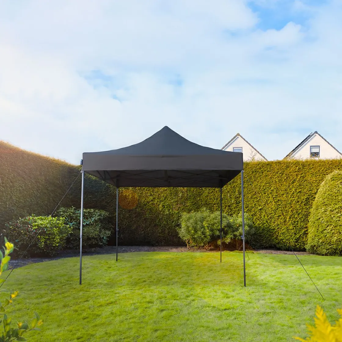 VONROC Partyzelte-Premium 3x3m easy-up partytent - Schwarz