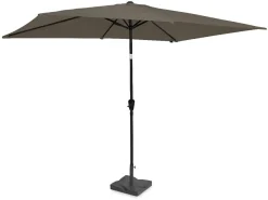 VONROC Sonnenschirme^Rapallo 200 x 300 Premium Sonnenschirm mit Fuß - Taupe