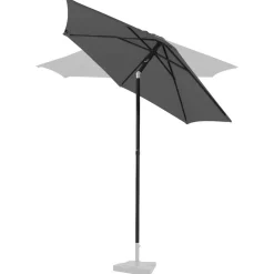 VONROC Sonnenschirme^Torbole Ø 200 cm Premium Sonnenschirm - Grey