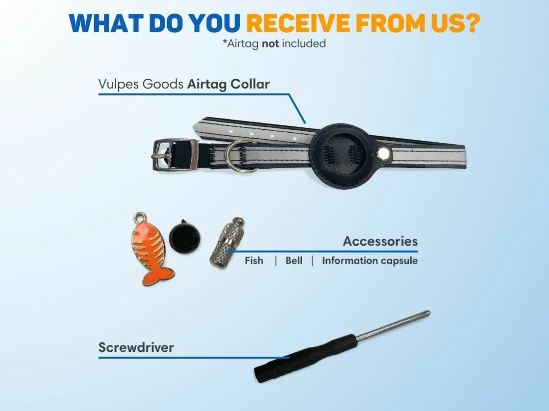 Vulpes Goods Sicherheit & Leinen^Apple AirTag Katzenhalsband - Größe M
