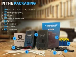 Vulpes Goods Marderschreck Auto - 12 Volt und Batterie, USB< Insektenabwehr