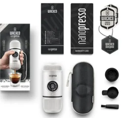Wacaco Kaffeemaschinen^Nanopresso tragbare Espressomaschine + Hülle - White
