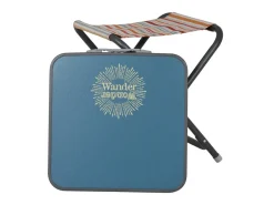 Wander Wonder Bohemian Falthocker mit Tischplatte - Ink Blue< Campinghocker