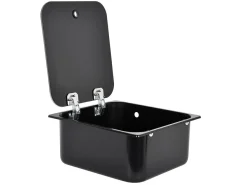 NavyLoad Waschbecken^Waschbecken mit Glasplatte 352x322 - Schwarz