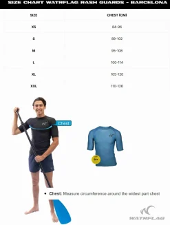 Markenlos Badebekleidung-Watrflag Barcelona Bodyfit UPF 50+ Men Rashguard - Weiß