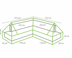 Winza Outdoor Covers Schutzhüllen Gartenmöbel-Winza 255 Plateau Ecke Lounge-Set Schutzhülle