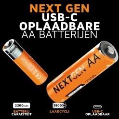 Xtorm Kleinbatterien-NextGen USB-C Wiederaufladbar AA Batteries - Set van 4