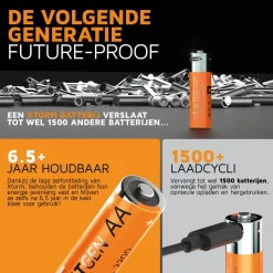 Xtorm Kleinbatterien-NextGen USB-C Wiederaufladbar AA Batteries - Set van 4
