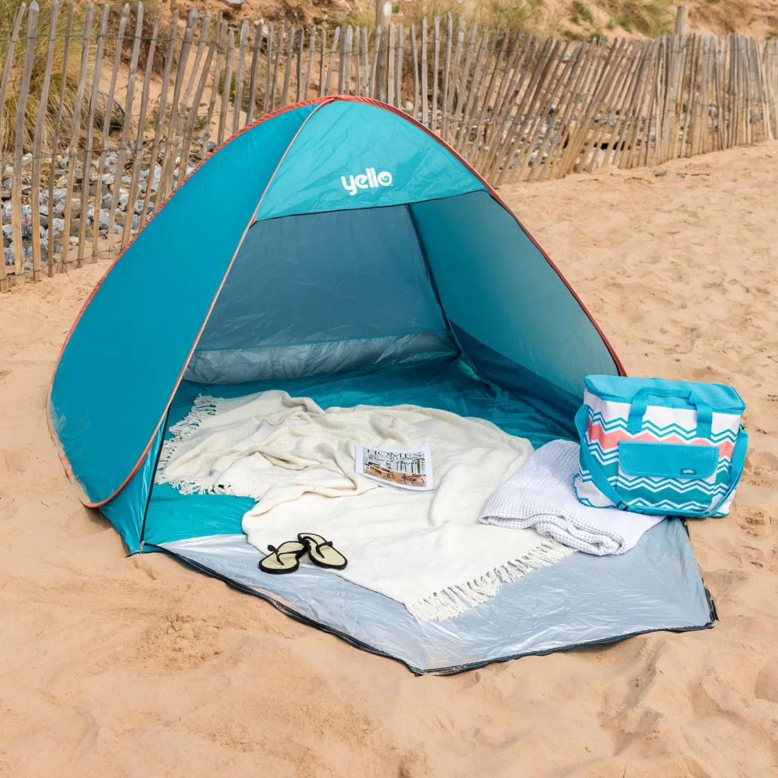 Markenlos Strandmuscheln-Yello 165 x 150 cm Pop-Up-Strandzelt - Aqua
